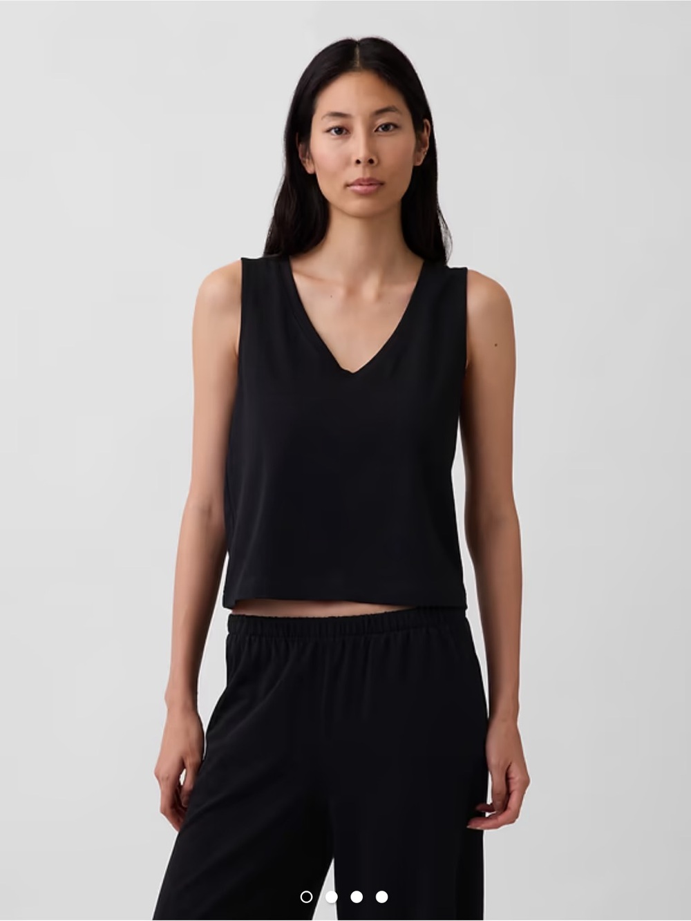 NWT GAP Knit Crop Tank Top in Black